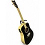Used Esteban Eldorado Black and White Acoustic Electric Guitar Black and White