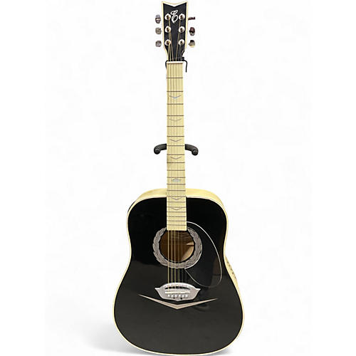 Used Esteban Eldorado Black and White Acoustic Electric Guitar Black and White