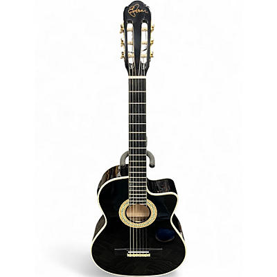 Used Esteban Malaguena C-100 Black Classical Acoustic Electric Guitar