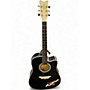 Used Esteban crystal heart black and white Acoustic Electric Guitar black and white