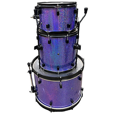 Used FOREACH 3 piece 3 PIECE PURPLE SPARKLE Drum Kit