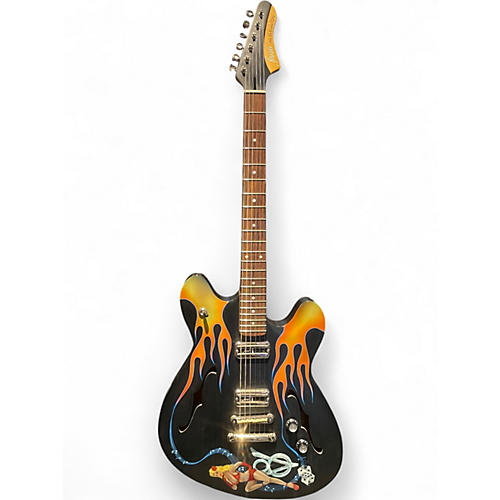 Used Fano Guitars Alt De Facto GF6 Light-Plus Distress Custom Graphic Hollow Body Electric Guitar Custom Graphic