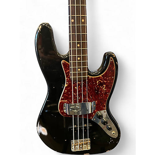 Used Fender 1964 Heavy Relic Jazz Bass Black Electric Bass Guitar Black