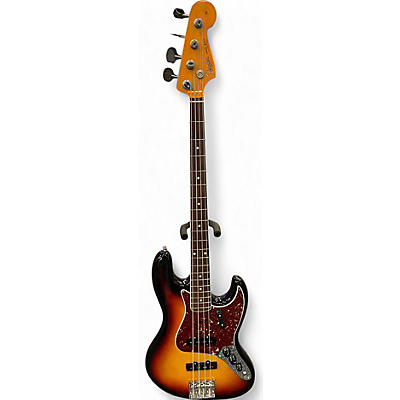 Used Fender 1966 American Vintage Jazz Bass 3 Color Sunburst Electric Bass Guitar