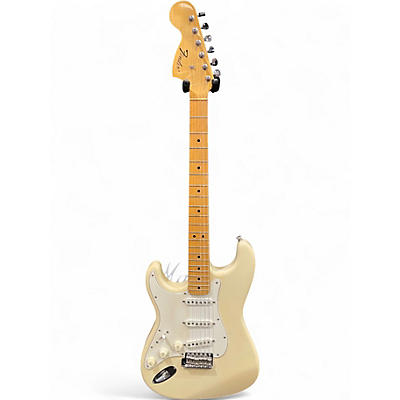 Used Fender 1968 Reissue Left Handed Stratocaster Made In Japan Olympic White Solid Body Electric Guitar