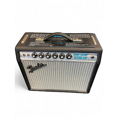 Used Fender 68 Custom Vibro Champ Reverb Black Tube Guitar Combo Amp