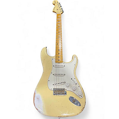 Used Fender 69 stratocaster relic custom shop  Olympic White Solid Body Electric Guitar