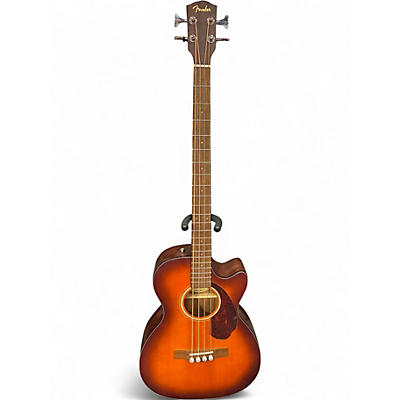 Used Fender 6B60SCE Aged Cognac Burst Acoustic Bass Guitar