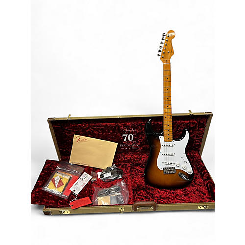 Used Fender 70th ANNIVERSARY 1954 STRATOCASTER 2 Color Sunburst Solid Body Electric Guitar 2 Color Sunburst