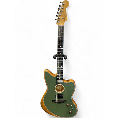 Used Fender ACOUSTASONIC PLAYER JAZZMASTER ANTIQUE OLIVE Acoustic Electric Guitar