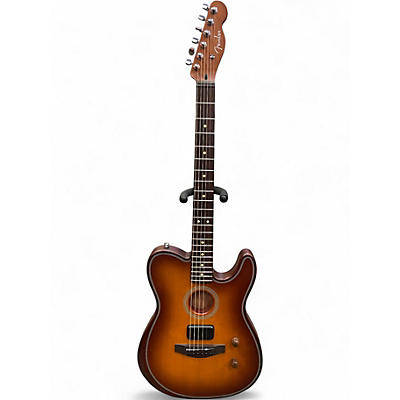 Used Fender ACOUSTASONIC STANDARD TELECASTER Honey Burst Acoustic Electric Guitar