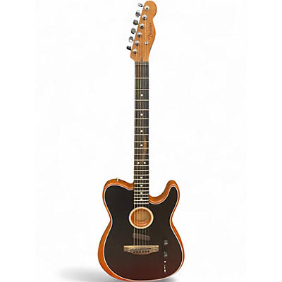 Used Fender ACOUSTASONIC TELECASTER Black Acoustic Electric Guitar