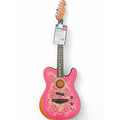 Used Fender ACOUSTASONIC TELECASTER PAISLEY PINK PAISLEY Acoustic Electric Guitar