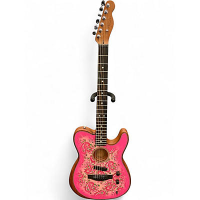 Used Fender ACOUSTISONIC TELECASTER US PINK PAISLEY Acoustic Electric Guitar