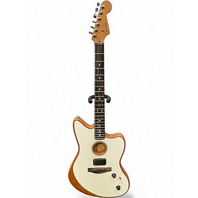 Used Fender AMERICAN ACOUSTASONIC JAZZMASTER WHITE Acoustic Electric Guitar