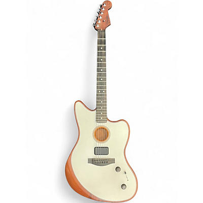 Used Fender AMERICAN ACOUSTASONIC JAZZMASTER White Acoustic Electric Guitar