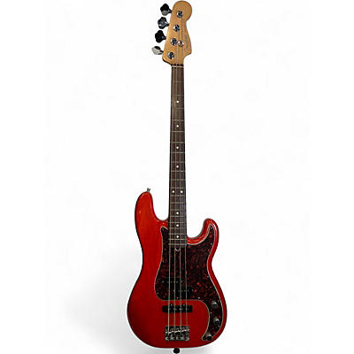 Used Fender AMERICAN PRECISION PLUS BASS Trans Red Electric Bass Guitar