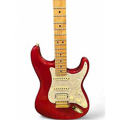 Used Fender ASH SULTANA STRATOCASTER Transparent Cherry Solid Body Electric Guitar