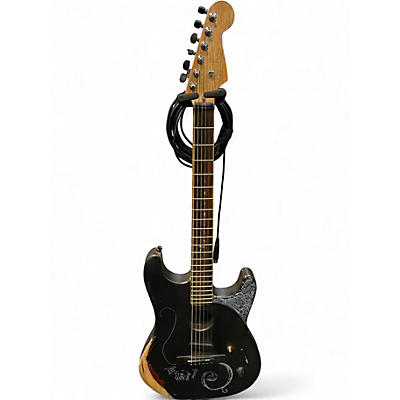 Used Fender  Acoustasonic American Stratocaster Black Acoustic Electric Guitar