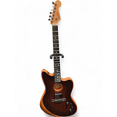Used Fender Acoustasonic Jazzmaster All-Mahogany  Bourbon Burst Acoustic Electric Guitar