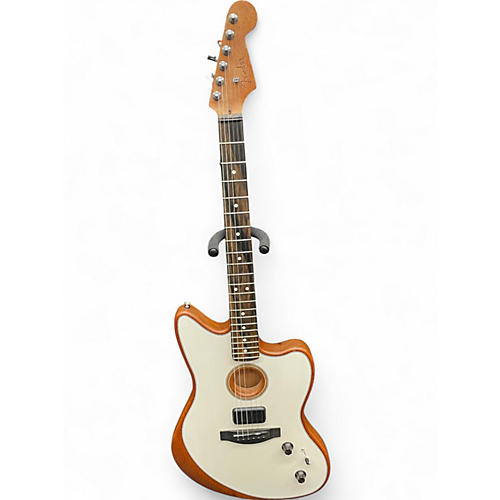 Used Fender Acoustasonic Jazzmaster Alpine White Acoustic Electric Guitar Alpine White