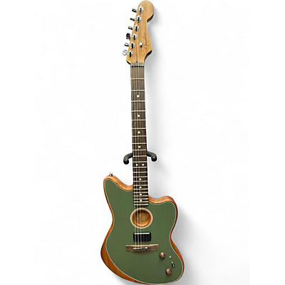 Used Fender Acoustasonic Jazzmaster Antique Olive Acoustic Electric Guitar