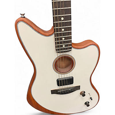 Used Fender Acoustasonic Jazzmaster Arctic White Acoustic Electric Guitar
