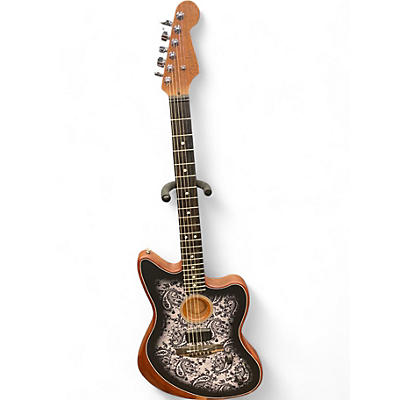 Fender Used Fender Acoustasonic Jazzmaster Limited-Edition black paisley Acoustic Electric Guitar