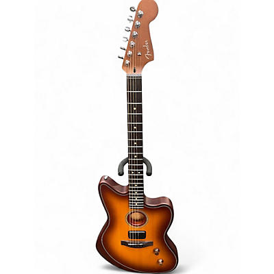 Used Fender Acoustasonic Jazzmaster Tobacco Burst Hollow Body Electric Guitar