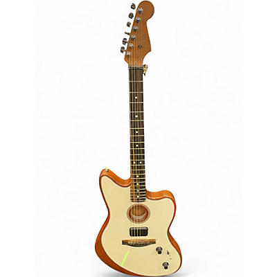 Used Fender Acoustasonic Jazzmaster White Acoustic Electric Guitar