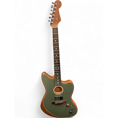 Used Fender Acoustasonic Player Jazzmaster Antique Olive Acoustic Electric Guitar