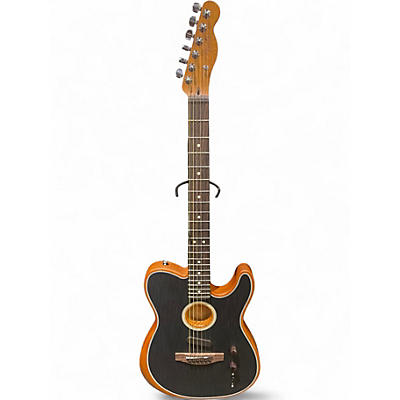 Used Fender Acoustasonic Player Stratocaster Black Acoustic Electric Guitar