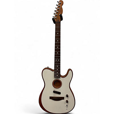 Used Fender Acoustasonic Player Telecaster Alpine White Acoustic Electric Guitar