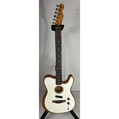 Fender Used Fender Acoustasonic Player Telecaster Arctic White Acoustic Electric Guitar