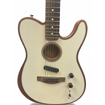 Used Fender Acoustasonic Player Telecaster Arctic White Acoustic Electric Guitar