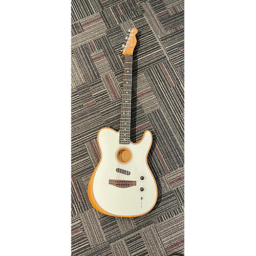 Fender Used Fender Acoustasonic Player Telecaster Atomic White Acoustic Electric Guitar Atomic White