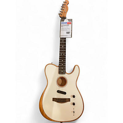 Fender Used Fender Acoustasonic Player Telecaster Atomic White Acoustic Electric Guitar