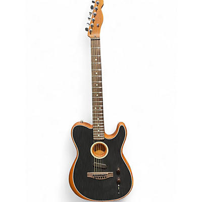 Used Fender Acoustasonic Player Telecaster BRUSHED BLACK Acoustic Electric Guitar