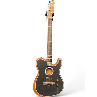 Used Fender Acoustasonic Player Telecaster Black Acoustic Electric Guitar