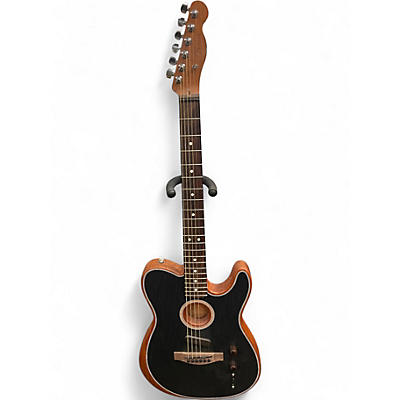 Used Fender Acoustasonic Player Telecaster Black Acoustic Electric Guitar