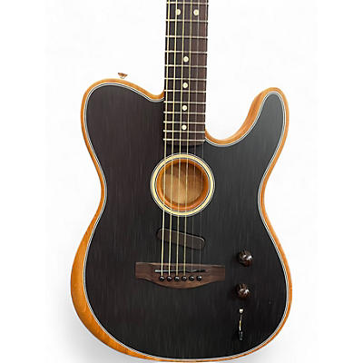 Used Fender Acoustasonic Player Telecaster Black Acoustic Electric Guitar