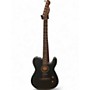 Used Fender Acoustasonic Player Telecaster Black and White Acoustic Electric Guitar Black and White