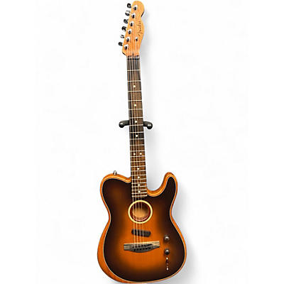 Used Fender Acoustasonic Player Telecaster Brown Sunburst Acoustic Electric Guitar