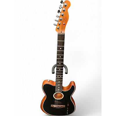 Used Fender Acoustasonic Player Telecaster Brushed Black Acoustic Electric Guitar