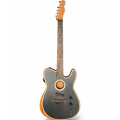 Used Fender Acoustasonic Player Telecaster Brushed Black Acoustic Electric Guitar