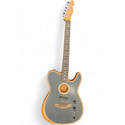 Used Fender Acoustasonic Player Telecaster Brushed Black Acoustic Electric Guitar