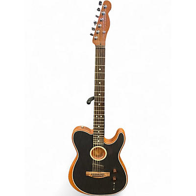 Used Fender Acoustasonic Player Telecaster Brushed Black Acoustic Electric Guitar