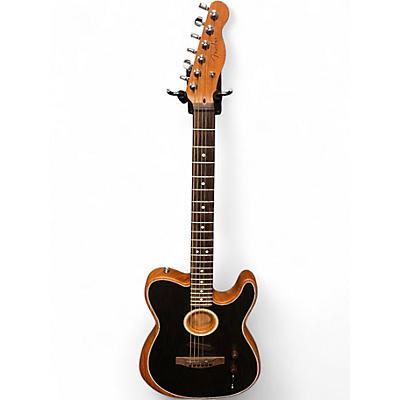 Used Fender Acoustasonic Player Telecaster Brushed Black Acoustic Electric Guitar