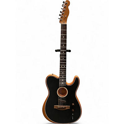 Used Fender Acoustasonic Player Telecaster Brushed Black Acoustic Electric Guitar