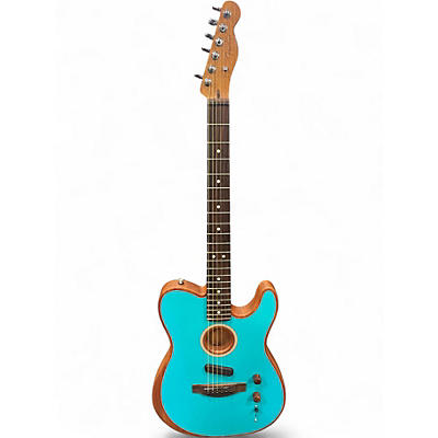 Used Fender Acoustasonic Player Telecaster MIAMI BLUE Acoustic Electric Guitar